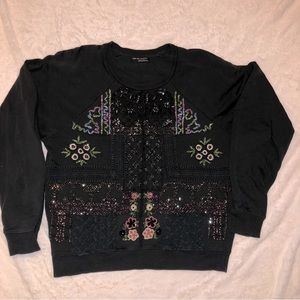 ZARA Medium Beaded embellished Sweatshirt